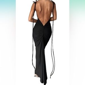Backless black dress